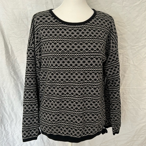 Octavia Black & White Geometric Design Sweater Sz S - Picture 1 of 12